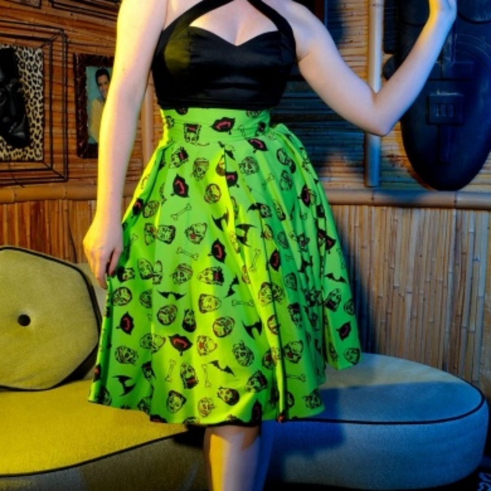 Rare! Unicorn! Deadly Dames Micheline Pitt Monster Box Skirt